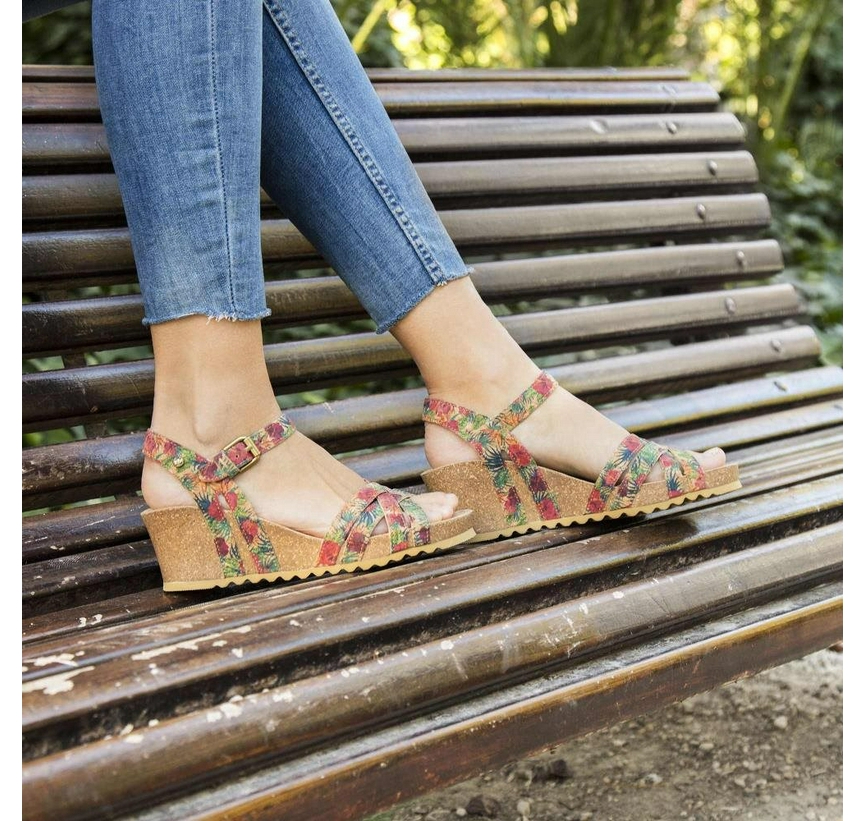 Sandals for woman PANAMA JACK VERA CORK SEYCHELLES B1 TEJIDO NATURAL